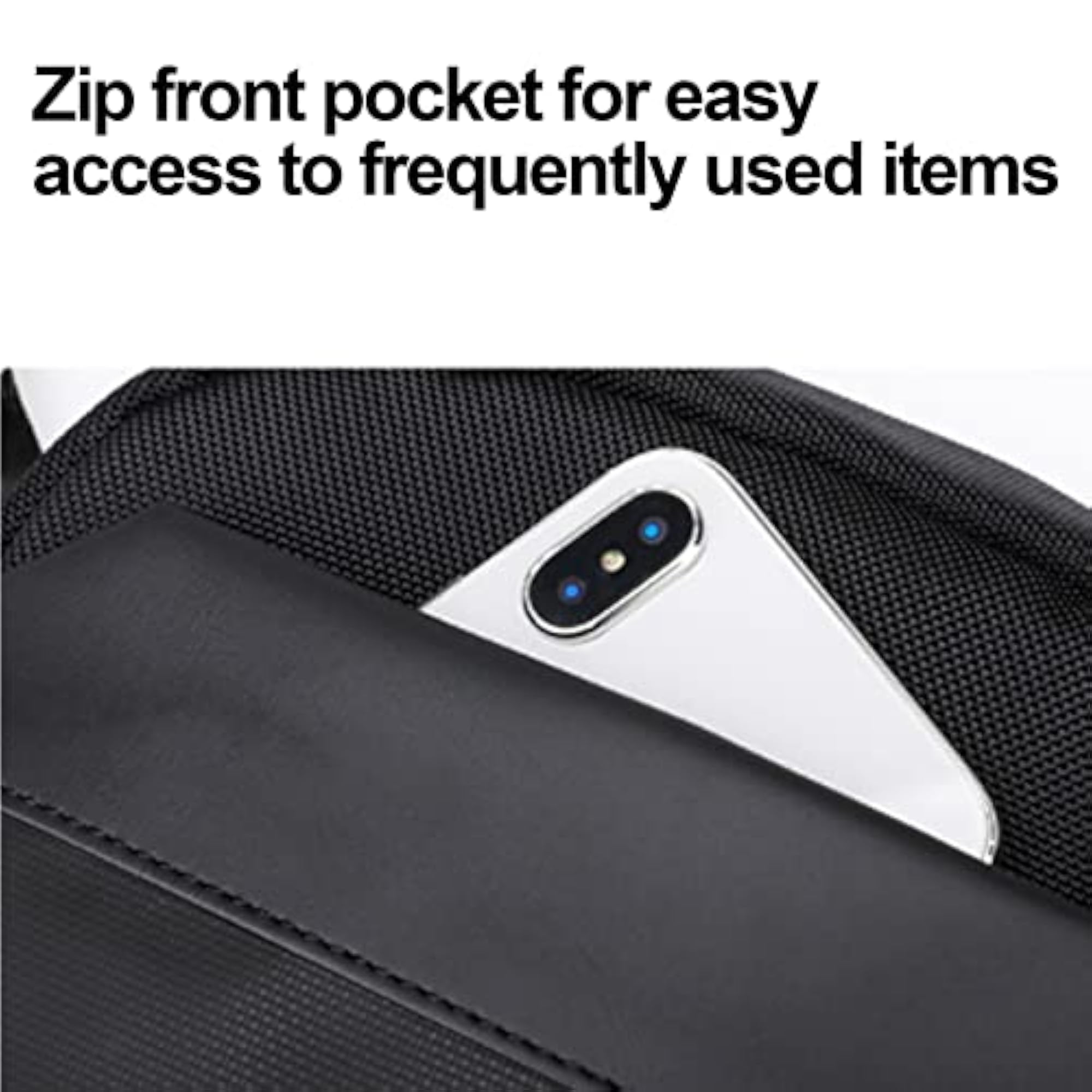 Men's Black Adjustable Strap Messenger Bag, Shockproof Insulation